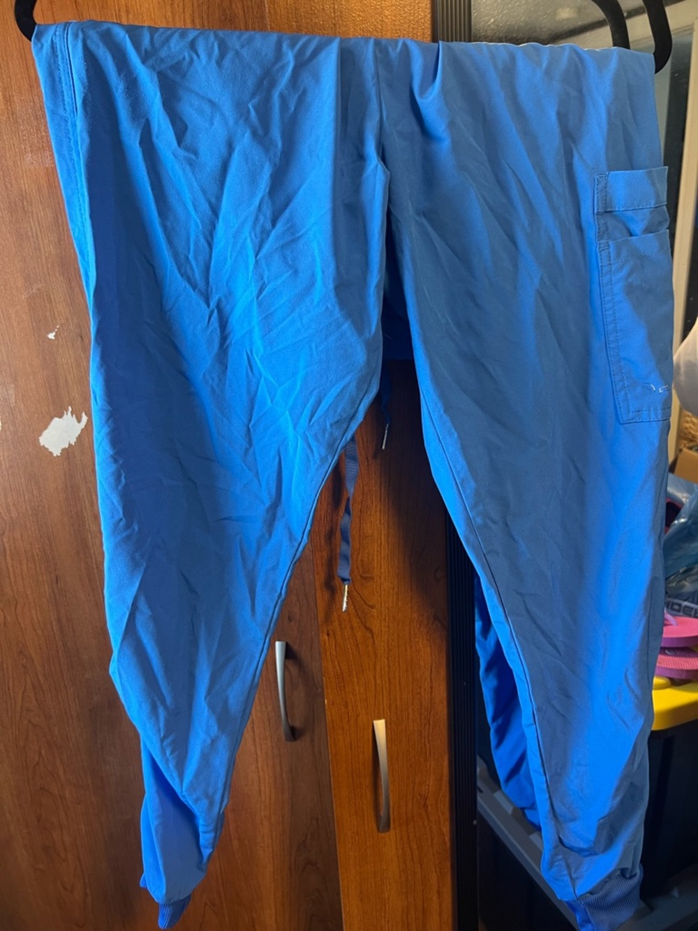 Bright Blue Drawstring Waist scrub pants - Picture 4 of 4